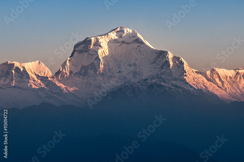 Dhaulagiri mountain on sunrise