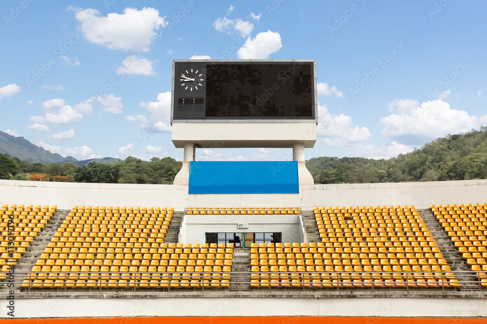 Fototapeta premium The stadium with scoreboard displaying