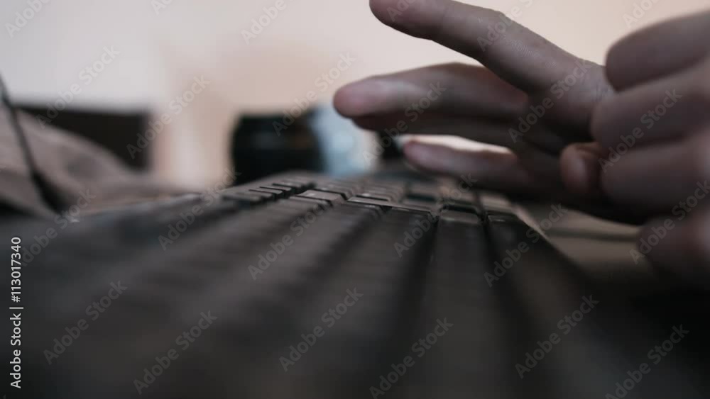 Male fingers working with computer. Male fingers working with computer.