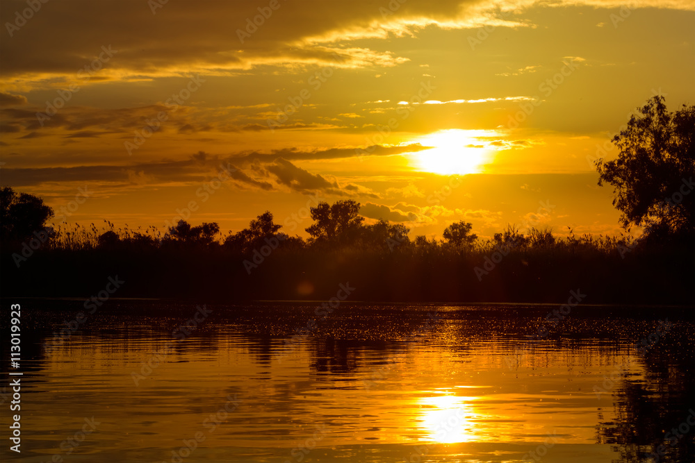 Beautiful sunset in the Danube Delta Beautiful sunset in the Danube Delta