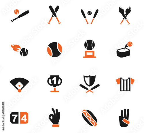baseball icon set