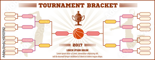 Basketball tournament bracket vector mockup. Infographic bracket sport basketball, template tournament chart basketball illustration