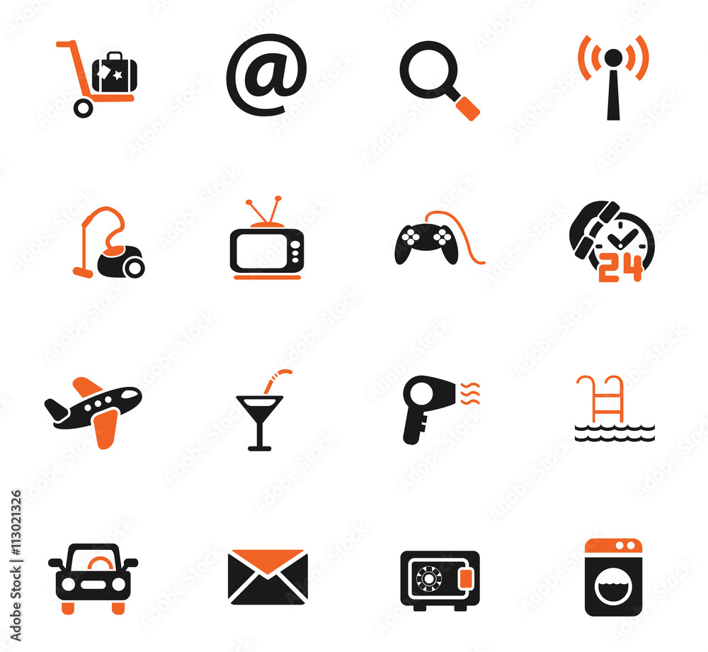 Obraz premium hotel service icon set