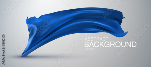 Blue silk fabric