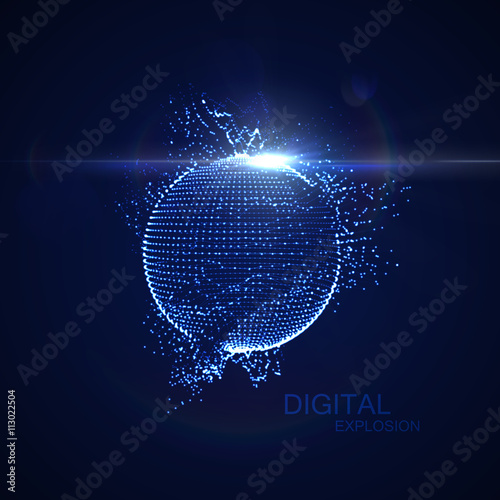 3D illuminated distorted sphere