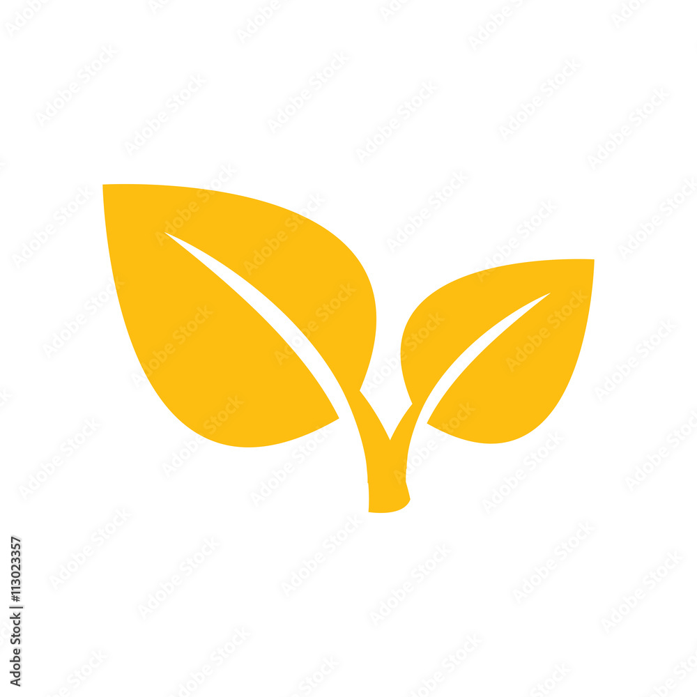Icons of leaf design yellow Icons of leaf design yellow