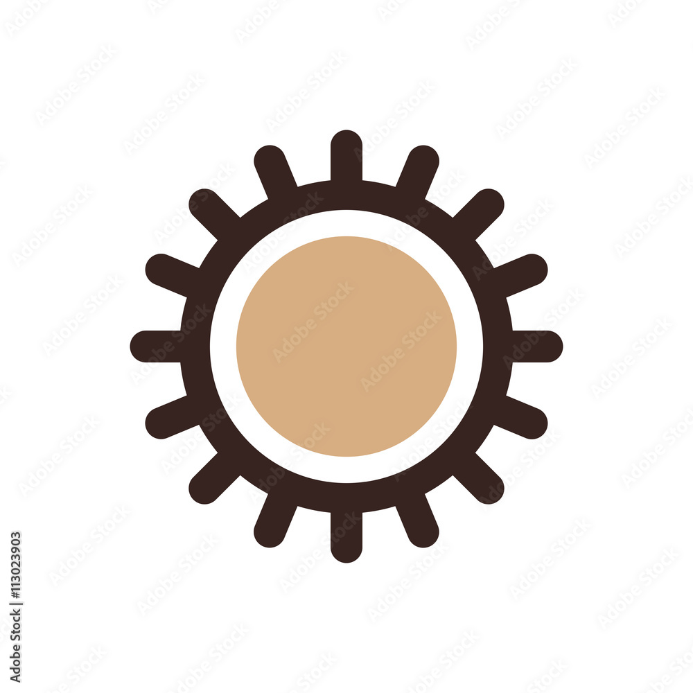 design Sun icon brown color design Sun icon brown color