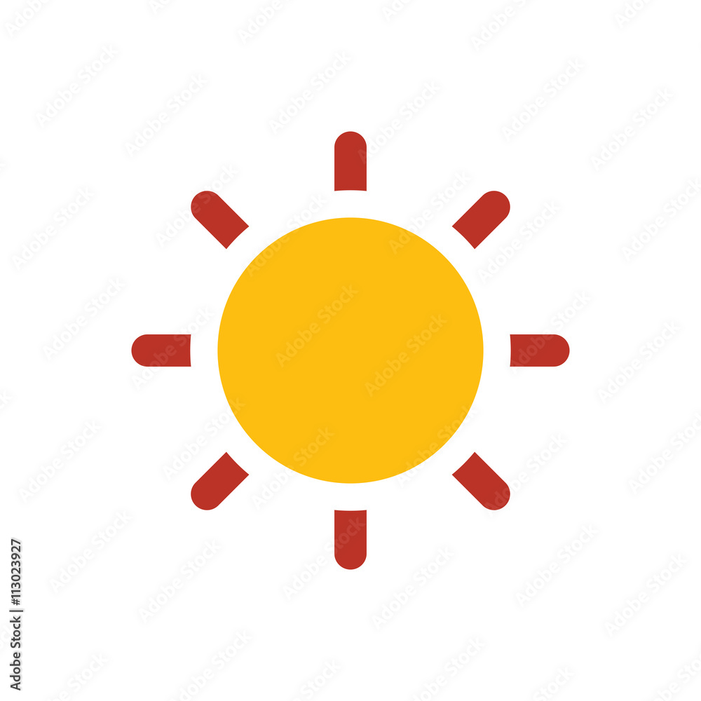 Sun icon yellow and red color