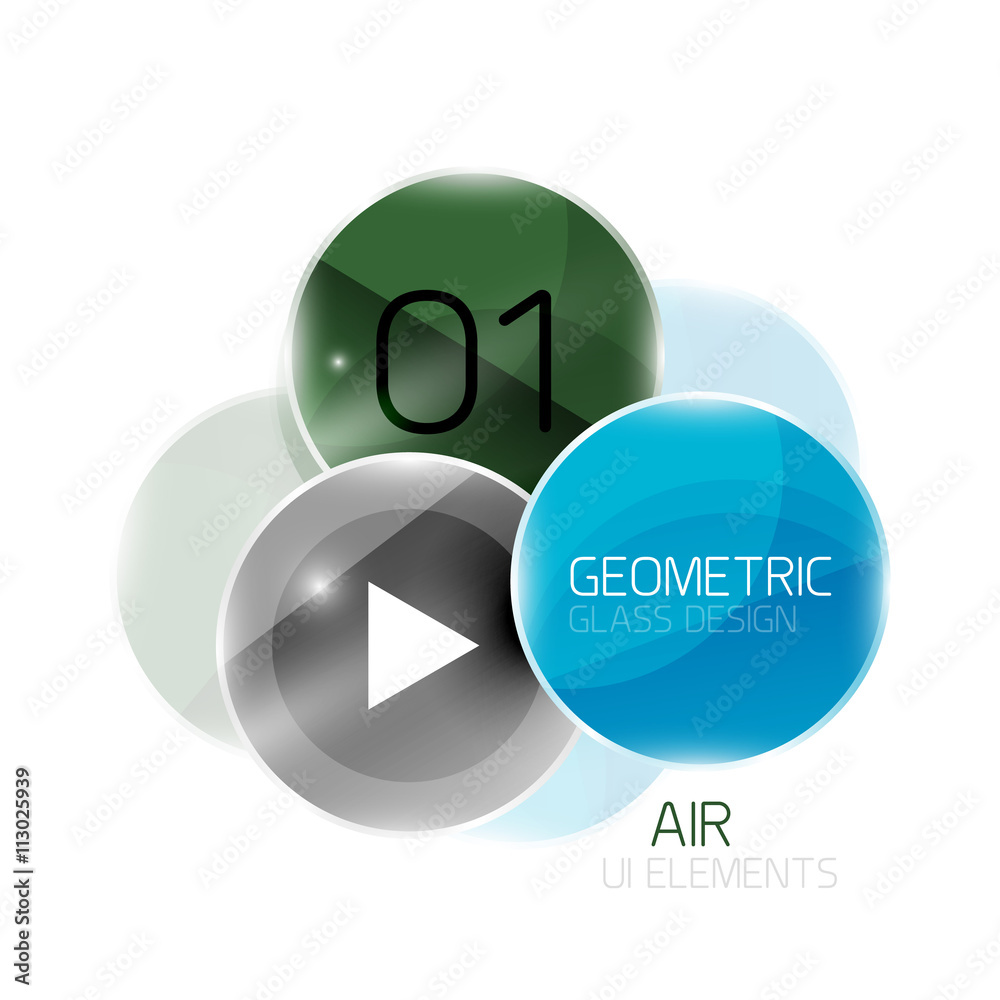 Abstract glass circles with sample text. Option info banner Abstract glass circles with sample text. Option info banner