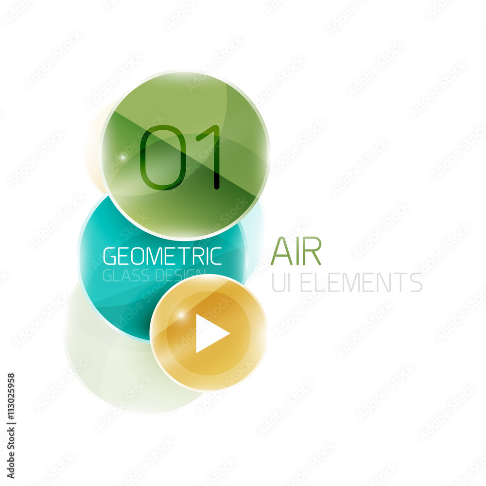 Abstract glass circles with sample text. Option info banner Abstract glass circles with sample text. Option info banner