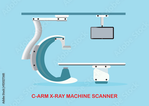 Operating room with X ray medical scan.
