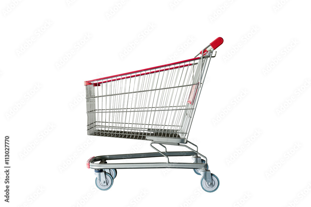 Shopping Cart Isolated On White background with clipping path.