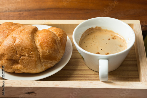 Coffee and bread in the morning