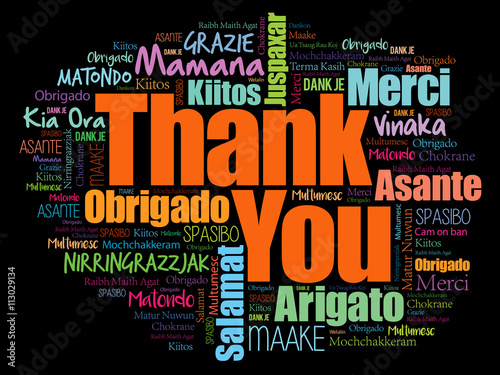 Thank You Word Cloud concept background in many languages