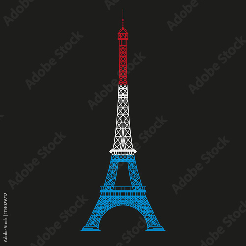 illustration of Eiffel tower line vector