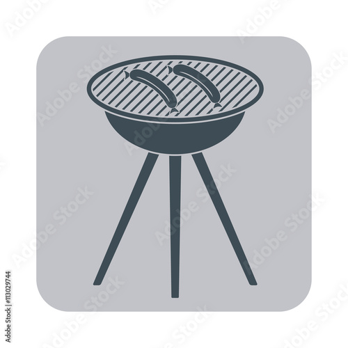 Barbecue sausage icon on white background