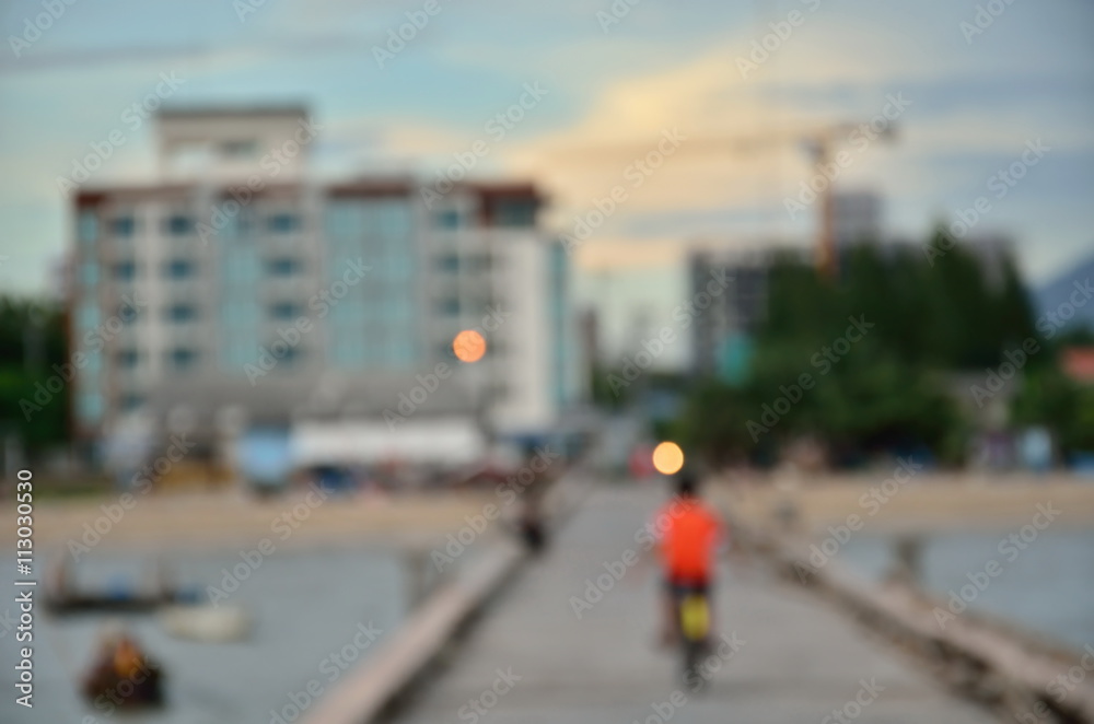 Blurred building and sky  as backgrounds.