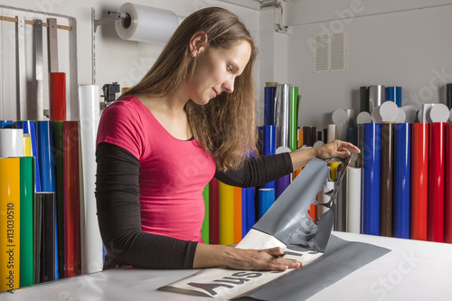 Svenja in der Werbetechnik photo