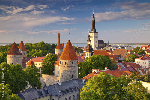 Tallinn. Image of Old Town Tallinn in Estonia during sunset.