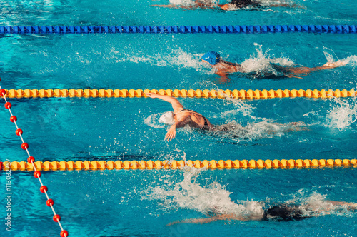 Swimming race  butterfly style