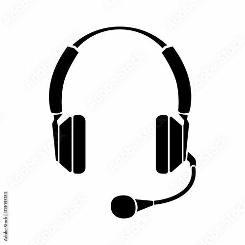 Headphones icon, simple style