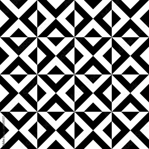 Arabic geometric patterns. Decorative Black & White triangles seamless background.