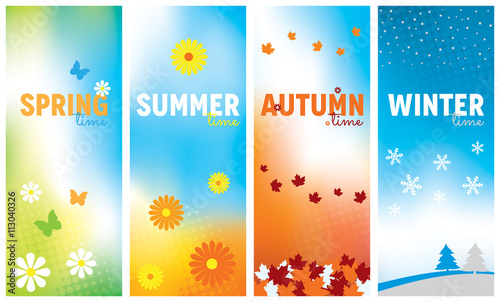 Spring, Summer, Autumn, Winter Banner Backgrounds