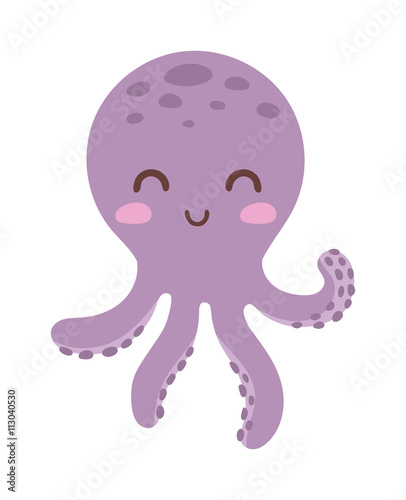 Illustration of cartoon octopus vector.
