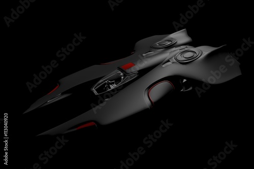 Futuristic Spaceship in Motion. nice 3D Rendering     © bombastic80