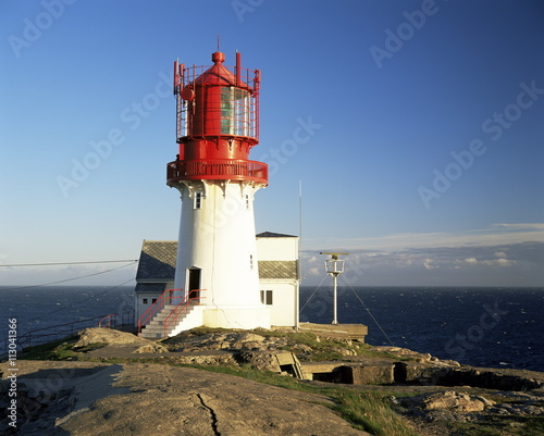 Lindesnes Fyr lighthouse, on south coast, southernmost point of Norway photo