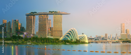 Canvas Print Singapore Skyline and view of Marina Bay