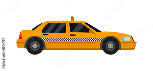 Yellow taxi vector illustration.