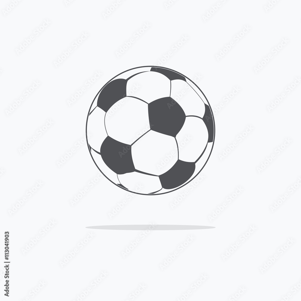 Soccer ball. Icon of a soccer ball. Vector illustration.