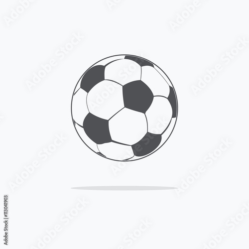 Soccer ball. Icon of a soccer ball. Vector illustration.