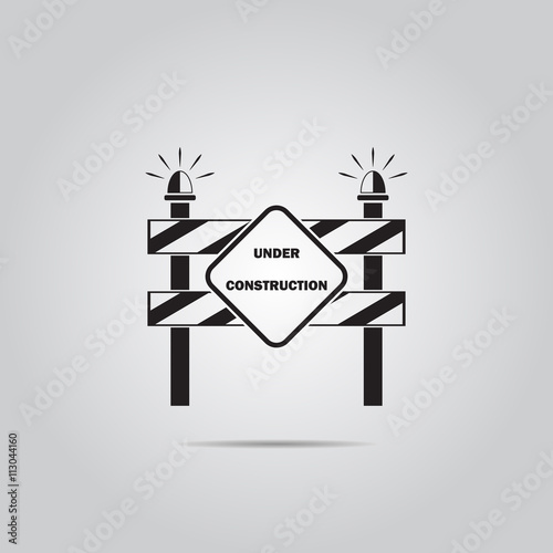 Construction Roadblock vector icon