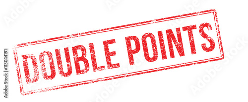 Double points red rubber stamp on white