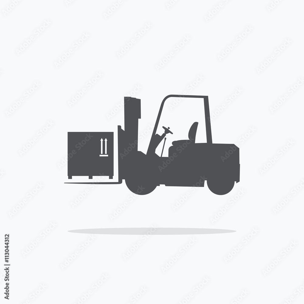 Forklift. Icon forklift with cargo. Vector illustration. Forklift. Icon forklift with cargo. Vector illustration.