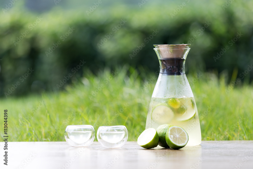 tasty drink on table with green plant tasty drink on table with green plant