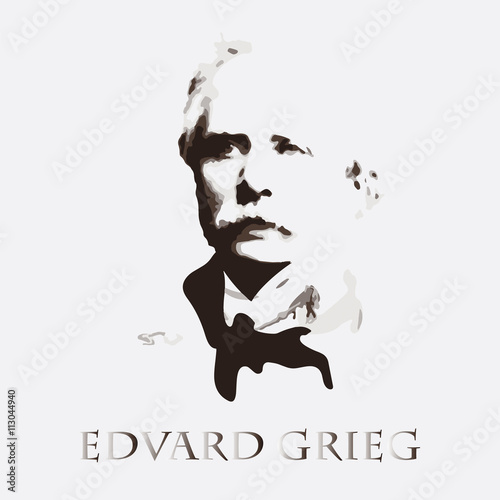 composer Edvard Grieg. vector portrait