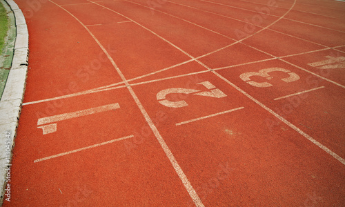 Numbers on running track vintage tone style.