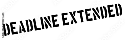 Deadline Extended black rubber stamp on white
