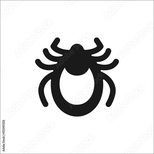 Encephalitis tick icon vector. Mite sign isolated on white background. Flat design. Vector illustration.