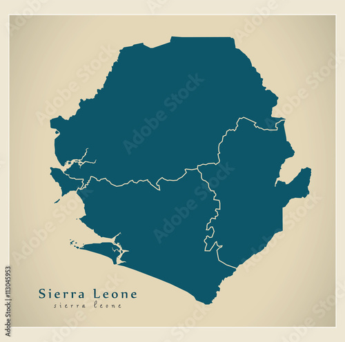 Modern Map - Sierra Leone Provinces SL
