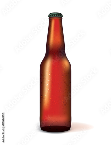 Realistic Bottle of Beer Illustration