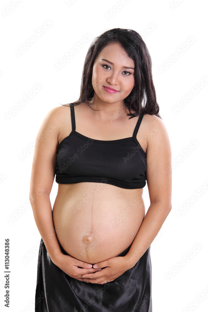Pregnant woman dressed in black Pregnant woman dressed in black