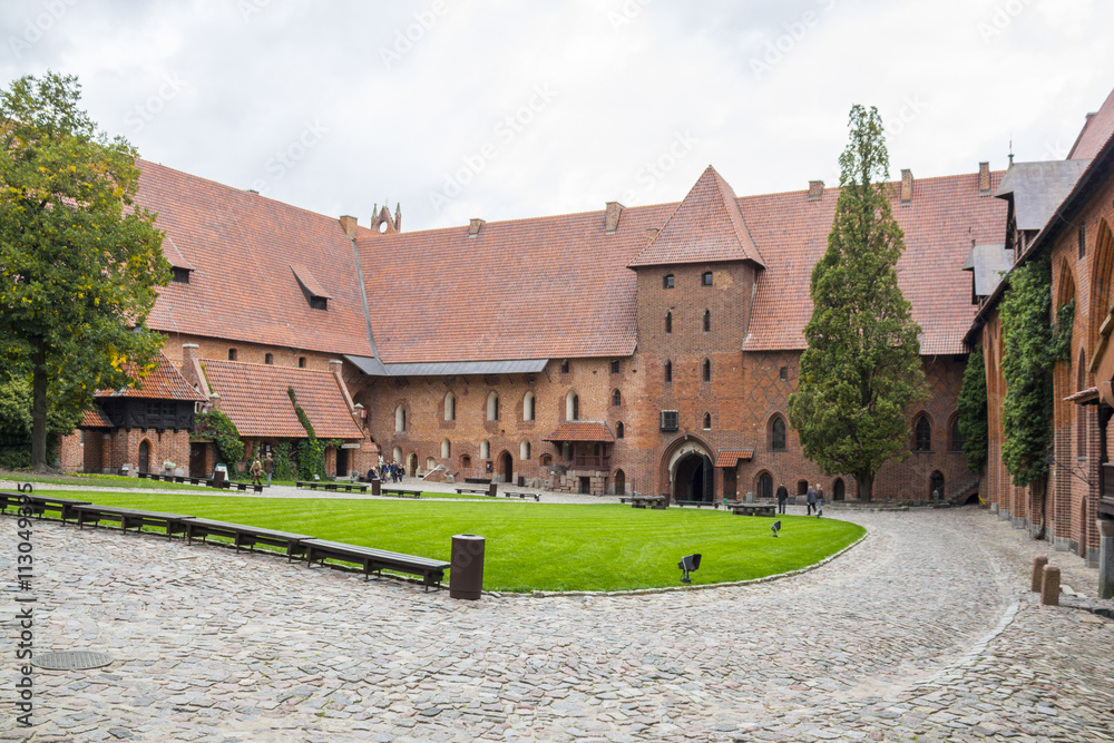 Courtyard of the castle in Malbork, Poland