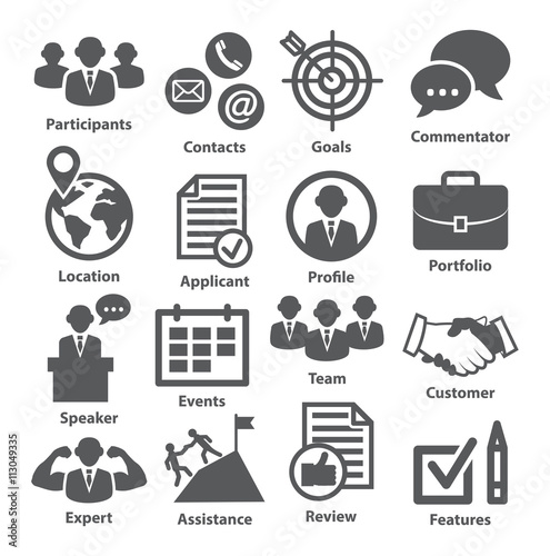 Business management icons. Pack 25.