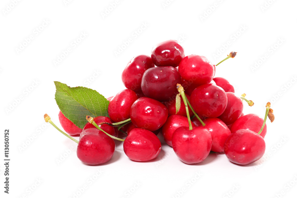 cherries isolated on white