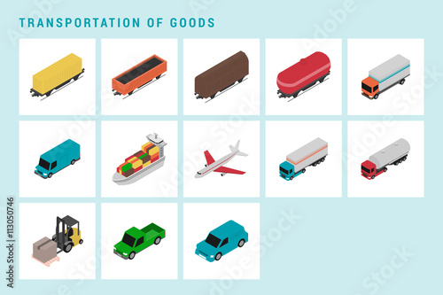 Transportation Of Goods Icon Set