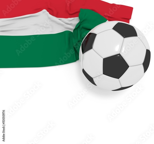 Fu  ball mit Flagge Ungarn